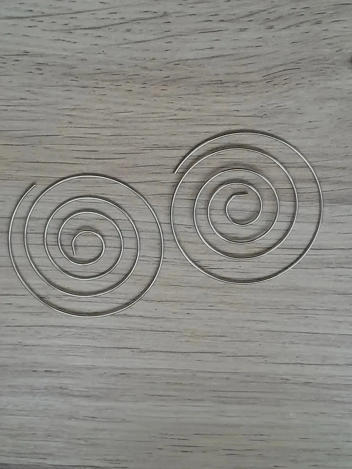Boucles d'oreilles spirales, acier inoxydable, couleur argentées
